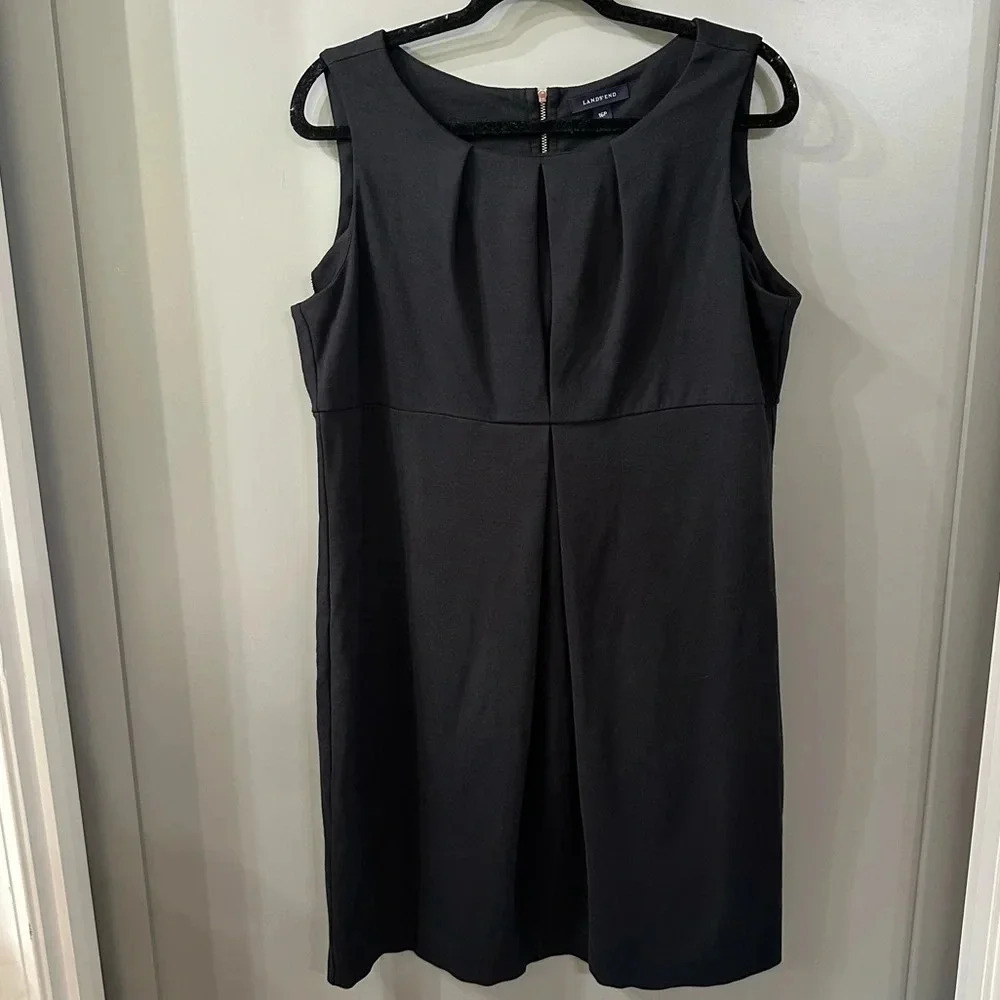Lands End Sleeveless Dress Black Size 16 Petite